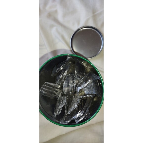 New! 20 Piece Set Holly Flatware Christmas Spoons Forks Knives With Tin - Picture 10 of 10